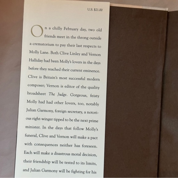 Amsterdam: A Novel by Ian McEwan | Literary Fiction | Hardcover Book - Picture 7 of 7